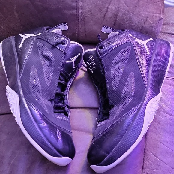 Men's Size 11.5 Air Jordan Q Flight 2011 Black and White - Picture 5 of 6